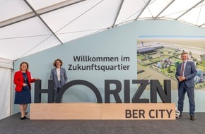 Flughafen Berlin Brandenburg: Zukunftsquartier HORIZN BER CITY / Flughafengesellschaft startet Vermarktung landseitiger Flächen in Premiumlage