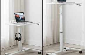 PEARL GmbH: Bei Bürotätigkeiten einfach die Arbeitshöhe ändern: General Office Hydraulisch höhenverstellbare Schreibtische in weiß, schwarz und Holzoptik