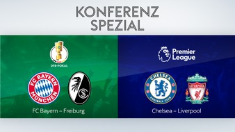 Sky Deutschland: Alle Viertelfinalpartien des DFB-Pokals live nur bei Sky, dazu die "Konferenz Spezial"-Übertragung mit Bayern gegen Freiburg und Chelsea gegen Liverpool