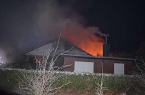 Polizeiinspektion Wilhelmshaven/Friesland: POL-WHV: Brand eines Einfamilienhauses - 77-jährige Hausbewohnerin verletzt