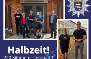 Polizeipräsidium Südhessen: POL-DA: Südhessen / Darmstadt: Halbzeit bei der Spendenwanderung zugunsten der Flutopfer im Ahrtal