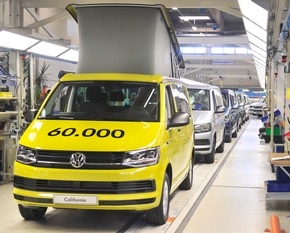 Volkswagen Nutzfahrzeuge / &apos;Hotel California&apos;: 60.000-mal mit eingebauter Ferienfreude / - Jubiläum in der California-Fertigung Hannover-Limmer / - Reisemobil steuert 2015 Produktionsrekord an