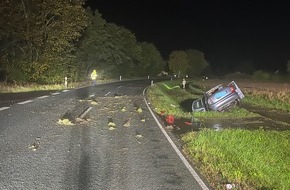 Polizei Coesfeld: POL-COE: Dülmen, Empte/Auto überschlägt sich - Fahrerermittlungen laufen