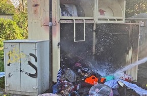 Polizei Mettmann: POL-ME: Feuer im Altkleidercontainer - Ratingen - 2204074