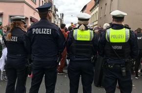 Polizei Bonn: POL-BN: Weiberfastnacht: Zwischenbilanz (Stand: 21:00 Uhr)