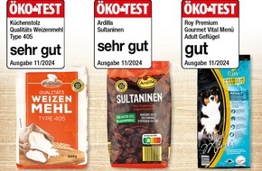NORMA: Top Bewertungen in der Novemberausgabe des Magazins Ökotest - sehr gut und gut - von Mehl und Rosinen bis Hundefutter / 3-fach Auszeichnung beim Lebensmittel-Discounter NORMA im November 2024
