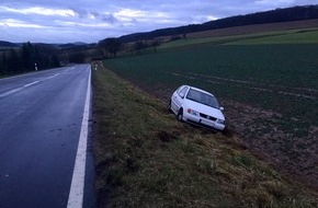 Polizeipräsidium Westpfalz: POL-PPWP: Landkreis Kaiserslautern, L372 - Örtliche Glätte führt zu Unfall
