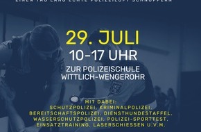 Polizeipr&auml;sidium Trier: POL-PPTR: Sommerferien, Action und echte Polizeiluft schnuppern: Code 110 - Deine Polizei hautnah!