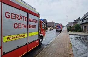 Feuerwehr Bocholt: FW Bocholt: Gasausströmung an der Krumme Straße in Bocholt-Mussum