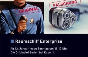 Kabel Eins: Original oder Fälschung??? / Kabel 1 startet Werbekampagne zum
Serienstart von "Raumschiff Enterprise" / Die Originale! Serien bei
Kabel 1!