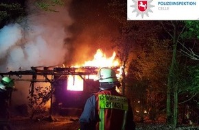 Polizeiinspektion Celle: POL-CE: Wienhausen - Jagdhütte brennt vollständig nieder