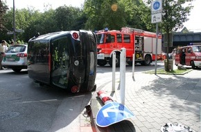 Feuerwehr Essen: FW-E: Verkehrsunfall im Essener Nordviertel, zwei Personen mit Rettungswagen zur Klinik