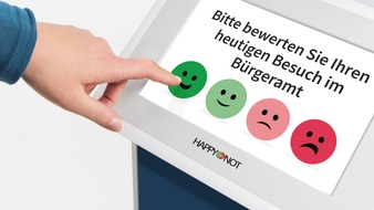 HappyOrNot GmbH: Bürgeramt Flörsheim nutzt Smiley Terminals von HappyOrNot zur Besucherbefragung