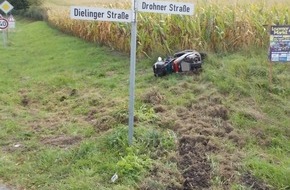 Polizei Minden-Lübbecke: POL-MI: Rollerfahrer wird bei Unfall verletzt