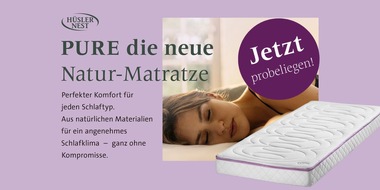 Oehler Web: Authentigg&reg; pr&auml;sentiert die neue H&uuml;sler Nest PURE Naturmatratze &ndash; nat&uuml;rliche Erholung in ihrer reinsten Form