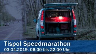 Polizeipräsidium Nordhessen - Kassel: POL-KS: Speedmarathon 2019:
Polizei Nordhessen nimmt am 3. April auf diesen Straßen Temposünder ins Visier