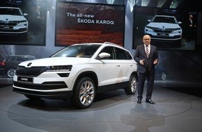 Skoda Auto Deutschland GmbH: Eine Million User verfolgen SKODA KAROQ Weltpremiere