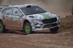 Neuer ŠKODA FABIA Rally2 stellt Belastbarkeit auf anspruchsvollen Schotterpisten unter Beweis