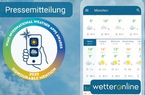 WetterOnline Meteorologische Dienstleistungen GmbH: WetterOnline-App gewinnt Ehrenpreis bei den WMO International Weather App Awards