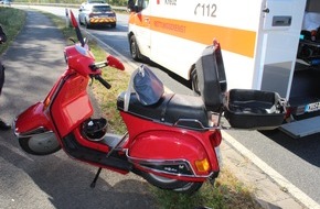 Polizeidirektion Kaiserslautern: POL-PDKL: Unfall mit Vespa - zwei Verletzte