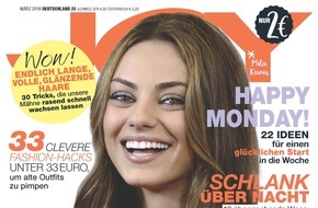 Bauer Media Group, JOY: Hollywood-Schauspielerin Mila Kunis in JOY: "Wenn mir alles zuviel wird, heule ich einfach. Hinterher fühle ich mich immer besser."