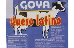 Lidl: Der spanische Markenlieferant GOYA EUROPA S.L.U informiert über einen Warenrückruf seines Markenartikels "GOYA Queso latino, 325 g"