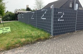 Polizeiinspektion Emsland/Grafschaft Bentheim: POL-EL: Lingen - Sachbeschädigung mit Farbe und Anbringen des Z-Symbols