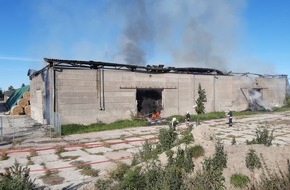 Polizeiinspektion Stralsund: POL-HST: Brand einer Lagerhalle in Nienhagen bei Jakobsdorf