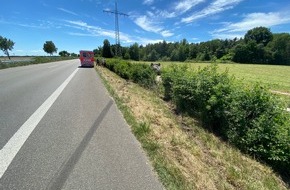 Polizeidirektion Neustadt/Weinstraße: POL-PDNW: Autobahnpolizei Ruchheim - Überschlagener Pkw auf der B9