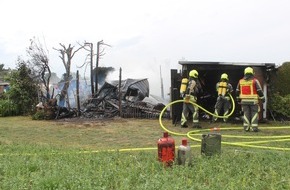 Kreisfeuerwehrverband Landkreis Leipzig: FW LK Leipzig: Gartenlaubenbrand in Zwenkau