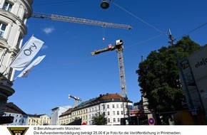 Feuerwehr München: FW-M: Feuerwehr sichert zwei Baukräne (Altstadt/Obermenzing)