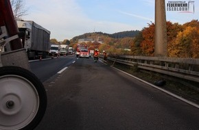 Feuerwehr Iserlohn: FW-MK: Motorradunfall auf der Autobahn 46