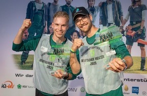 Bundesverband Garten-, Landschafts- und Sportplatzbau e. V. GaLaBau / Grün in die Stadt: Landschaftsgärtner-Cup 2025 / Marc-Aurel Spalek und Lennard Weitzmann aus Sachsen holen den Titel in Berlin