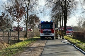 Freiwillige Feuerwehr Osterholz-Scharmbeck: FW Osterholz-Scharm.: Landwirtschaftliches Anwesen vor Totalverlust bewahrt
