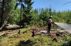 Feuerwehr Lennestadt: FW-OE: Feuerwehr löscht schnell ausbreitenden Waldbrand