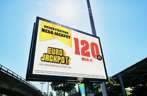 Eurojackpot: Eurojackpot: 120 Millionen Euro noch zu haben / Weiterhin dreistelliger Millionengewinn im ersten und rund 21 Millionen Euro im zweiten Rang