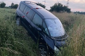 Kreispolizeibehörde Soest: POL-SO: 38-jährige fährt mit ihrem Fahrzeug ins Feld und flüchtet