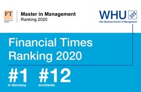 WHU - Otto Beisheim School of Management: FT MiM Ranking: Weltklasse-WHU-Master in Management in Deutschland