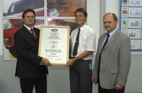 Ford-Werke GmbH: Ford-Lehrwerkstätten absolut unfallfrei / Auszeichnung mit dem "Hans-Schaberger-Preis" für Arbeitssicherheit