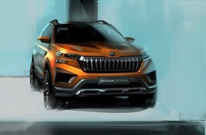 Skoda Auto Deutschland GmbH: SKODA VISION IN: Designskizzen vermitteln erste Eindrücke vom Exterieur der Konzeptstudie für Indien (FOTO)