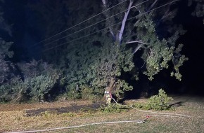 Feuerwehr Gemeinde Rheurdt: FW Rheurdt: Abgebrochener Ast verursacht Brand und flächendeckenden Stromausfall