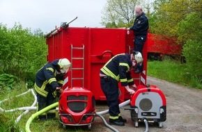 Verband der Feuerwehren im Kreis Paderborn: FW-PB: Stresstest für die Löschwasserversorgung im Eggegebirge
