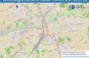 Polizeipräsidium Hamm: POL-HAM: Wohnungseinbruchs-Radar Hamm 4. - 10. Mai