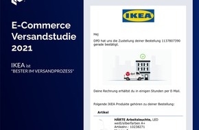 parcelLab GmbH: parcelLab E-Commerce Versandstudie 2021 / Lernen von den Besten: Was Online-Händler von MediaMarkt, s.Oliver, Ikea, Flaconi und H&M in Sachen Versandservices lernen können