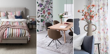 Gruner+Jahr, SCHÖNER WOHNEN: Frühlingserwachen mit frischen Farben, floralen Dessins und flexiblen Möbel