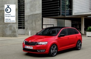 Skoda Auto Deutschland GmbH: SKODA Rapid Spaceback beim ,German Design Award 2015' ausgezeichnet (FOTO)