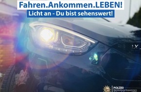 Polizeipräsidium Rostock: POL-HRO: Start der Verkehrskontrollen "Fahren.Ankommen.LEBEN!" mit dem Schwerpunkten Licht