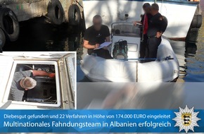 Landeskriminalamt Baden-Württemberg: LKA-BW: Das Kompetenzzentrum Bootskriminalität landet Fahndungstreffer in Albanien - gemeinsame Pressemitteilung des Polizeipräsidiums Einsatz und des Landeskriminalamts Baden-Württemberg