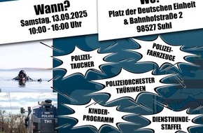Landespolizeiinspektion Suhl: LPI-SHL: Polizei in Südthüringen am 13.09.2025, 10 bis 16 Uhr, auf dem Platz der Deutschen Einheit