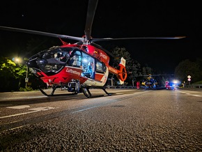 FW-AR: Rettungshubschrauber im Einsatz- Verkehrsunfall in der Nacht zu Samstag